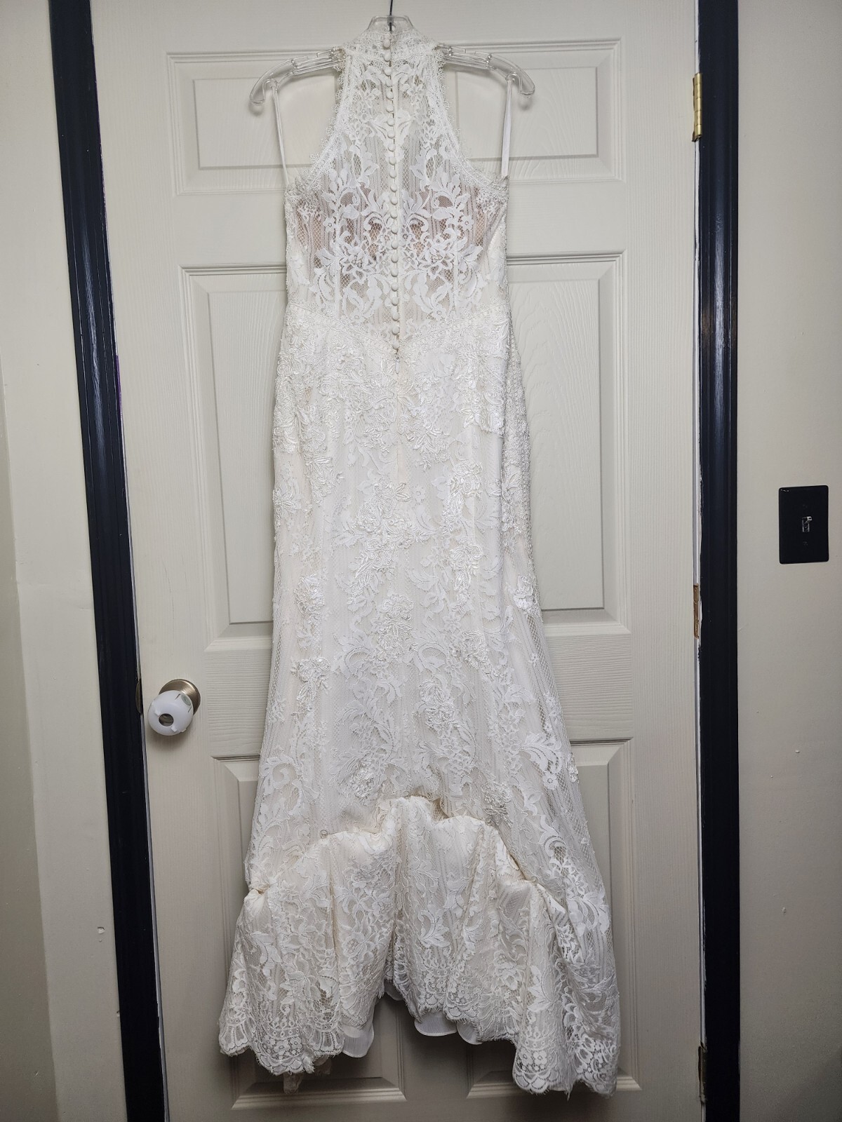 Melissa Sweet High-Neck Halter Sheath Wedding Dress (Retail $980) – Size 8 (6)