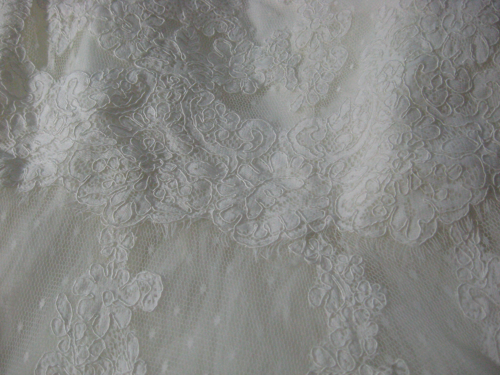 La Sposa Wedding Dress Ball Gown 12 Ivory French Lace Strapless Train