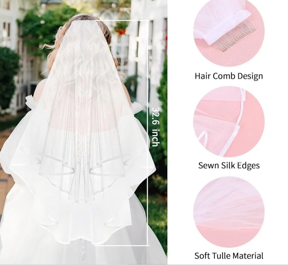 Satin & Lace White Wedding Gown Size 7-8