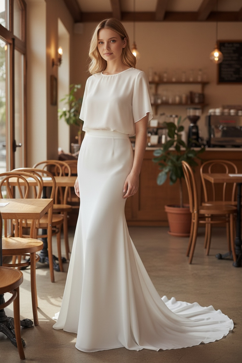 Wedding skirt/chiffon skirt/wedding dress 2026/size 36 – 46