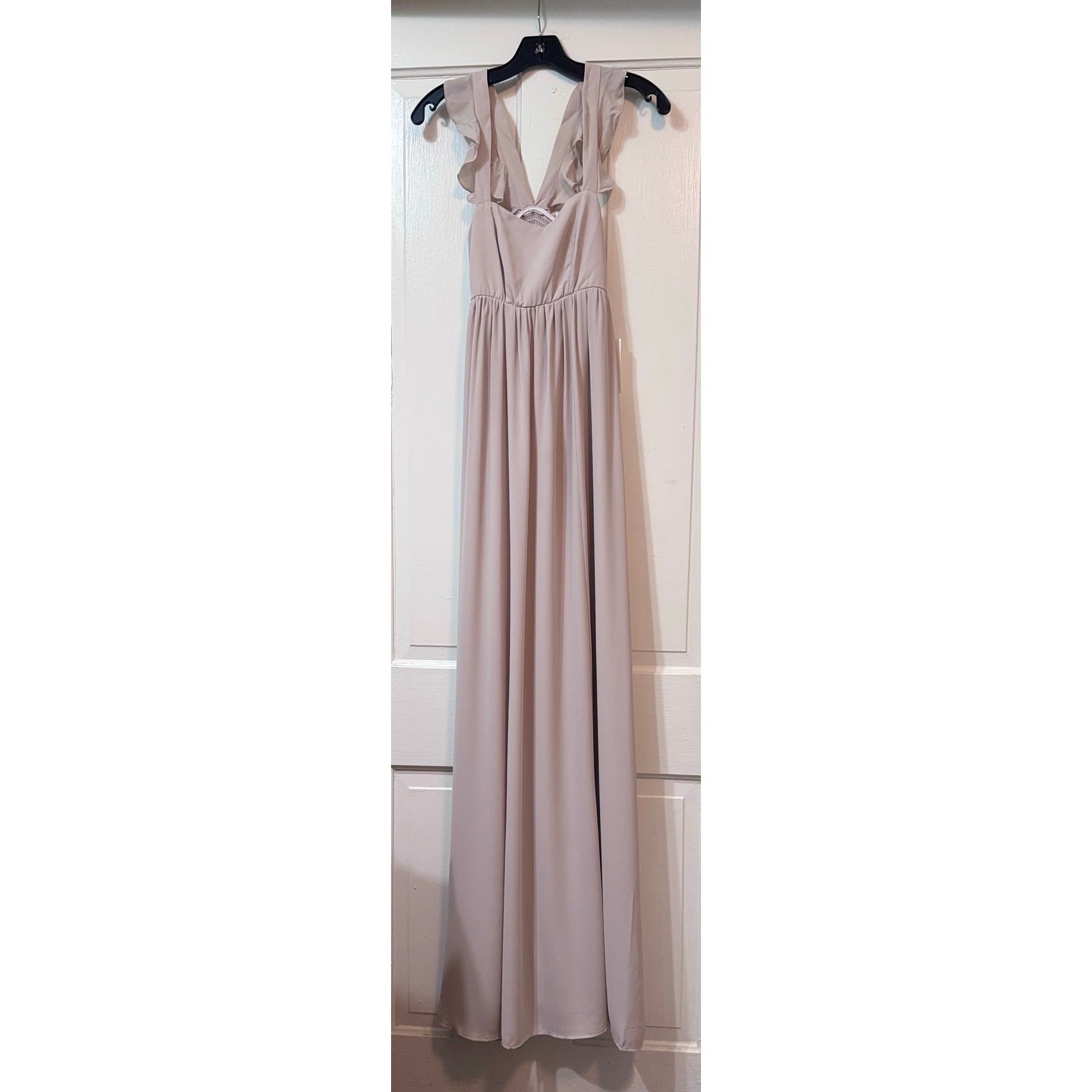 NWT Show Me Your MuMu Light Lavender Chiffon June Maxi Gown Dress Size XS