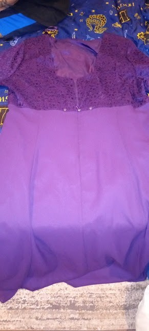 Lanz of Salzburg Purple Rayon Nylon Lace Special Occassion Nwt Dress (Size 26W )