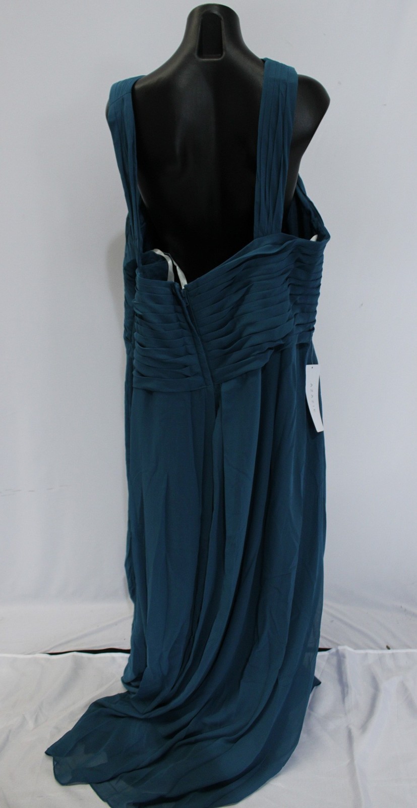 Azazie Women’s Kaleigh A-Line Pleated Chiffon Dress AP2 Ink Blue Size: A28 NWT