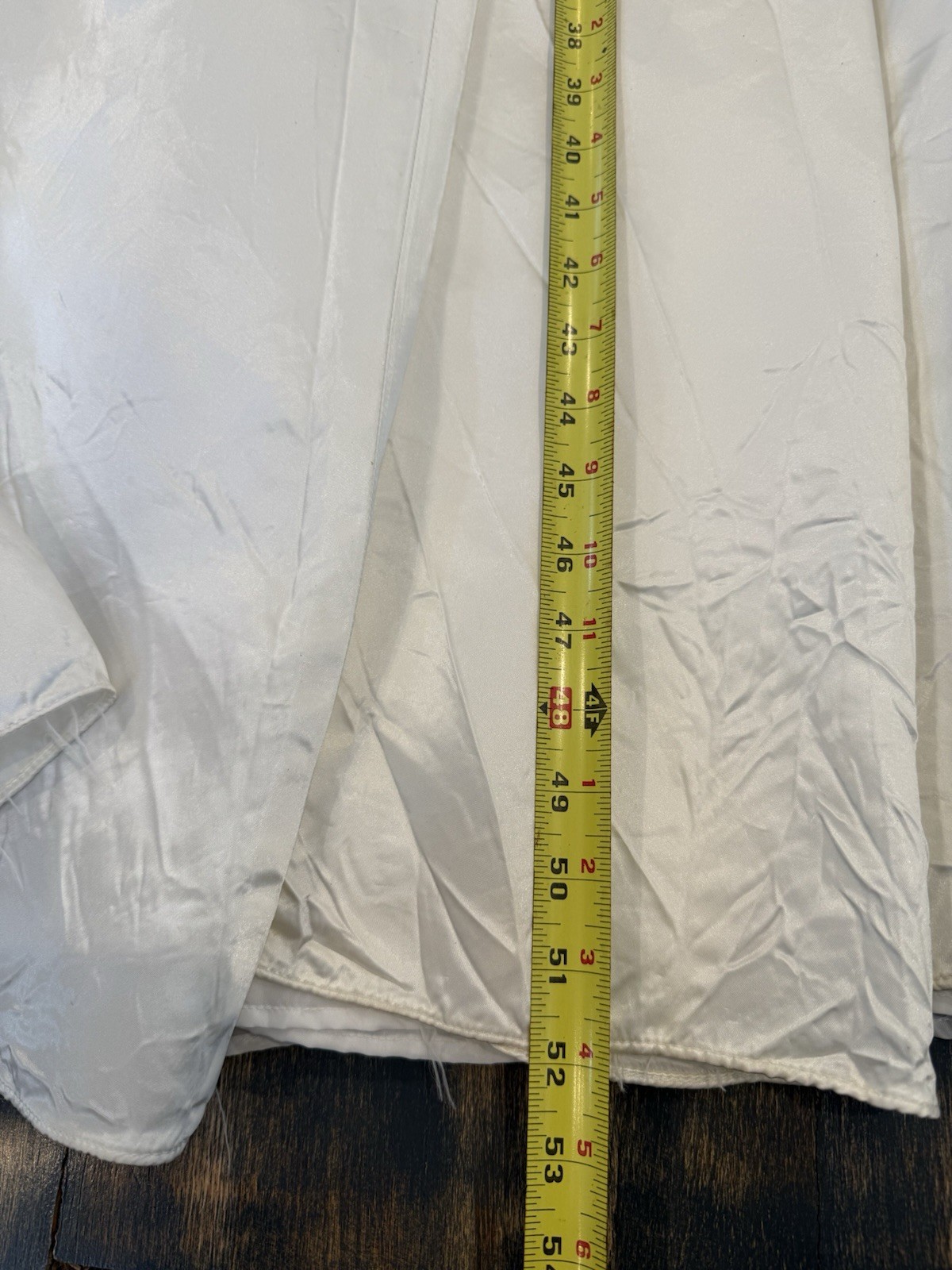 Beach Vintage White Satin Custom Made Strapless Bridal Dress Zipper Small