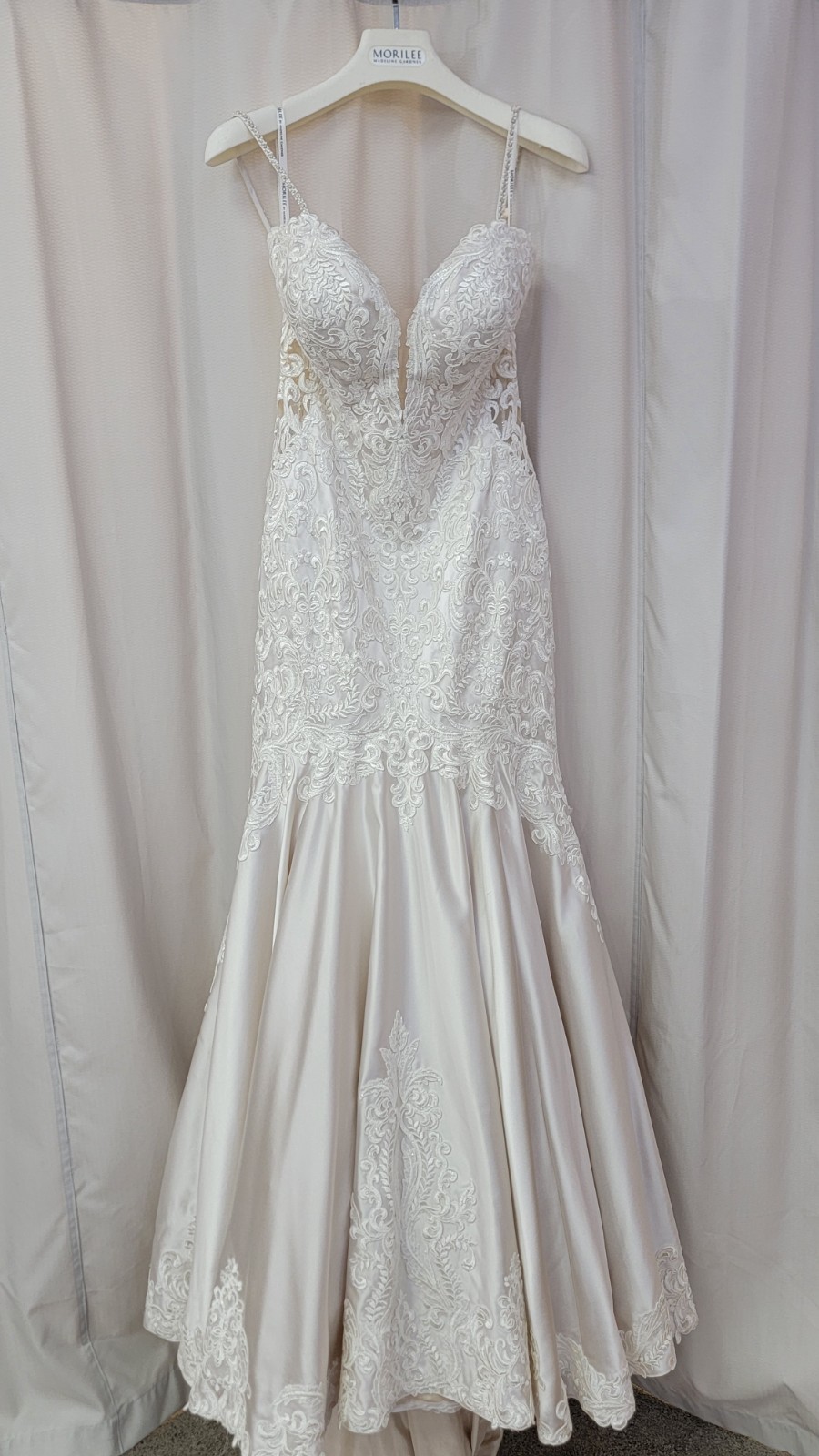Morilee Bridal Mermaid Satin Lace Wedding Dress 2121 Sinead Ivory Candlelight 12