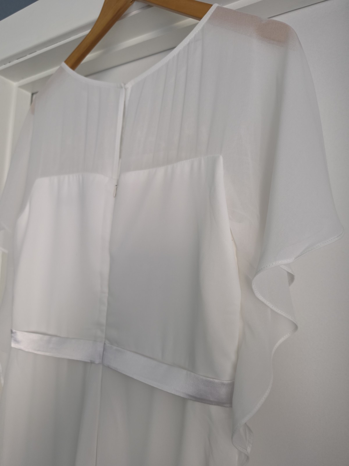 Ever Pretty Flutter Sleeve Full Length Lined Wedding Dress Size 12 Lace Detail