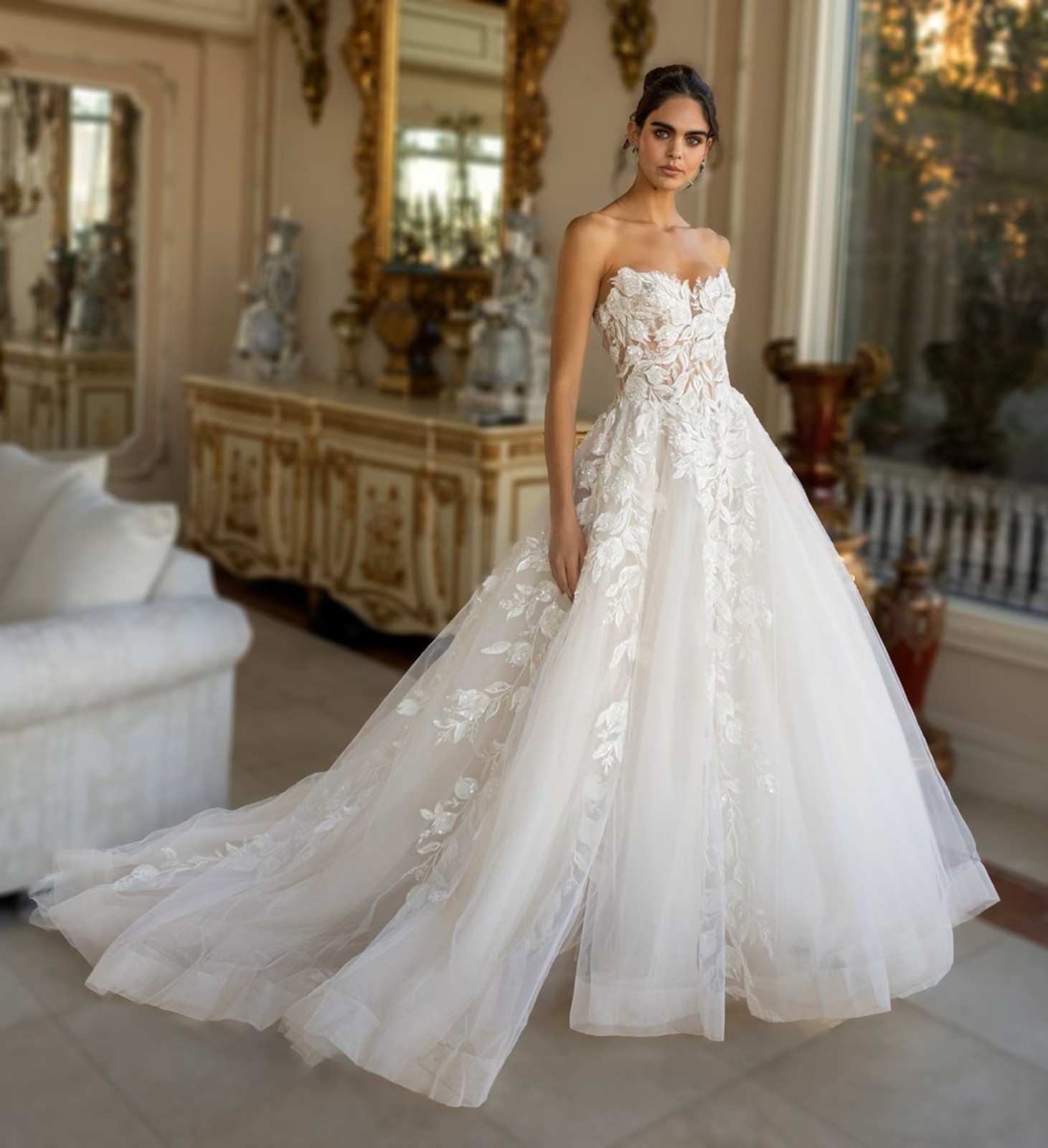 Breezy Floral Lace Wedding Dress Wedding Dress 32-60 Ivory Tailored