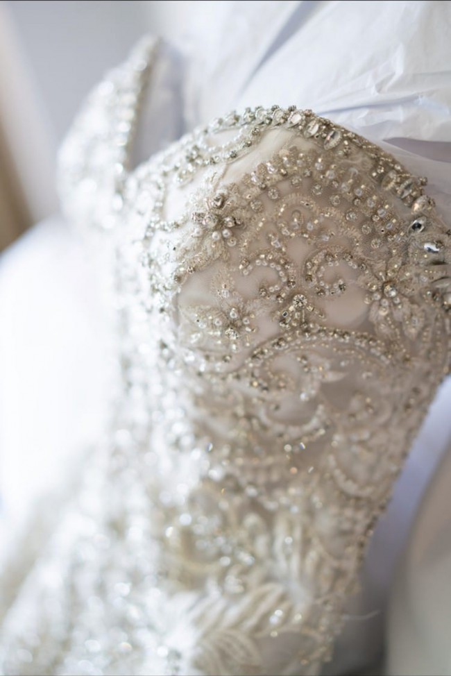 Allure Bridal 10 Wedding Dress C267 Ivory Lace Illusion Mermaid Swarovski Bling
