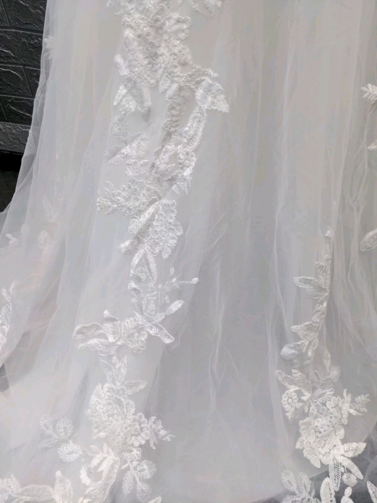 New Azazie Bridal Delania Diamond White Champagne Sequins Tulle Dress Size 10