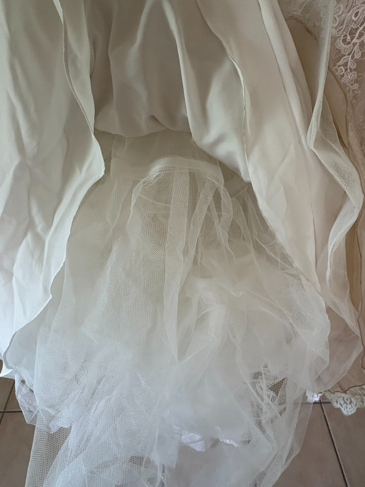 Provnias PrimaDonna Ivory and Beige A Line Size 12 (AU) Wedding Dress