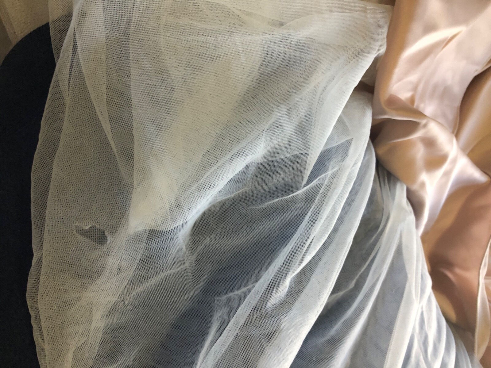 Floral Wedding Dress Tulle A-Line Dusty Pink Size 10