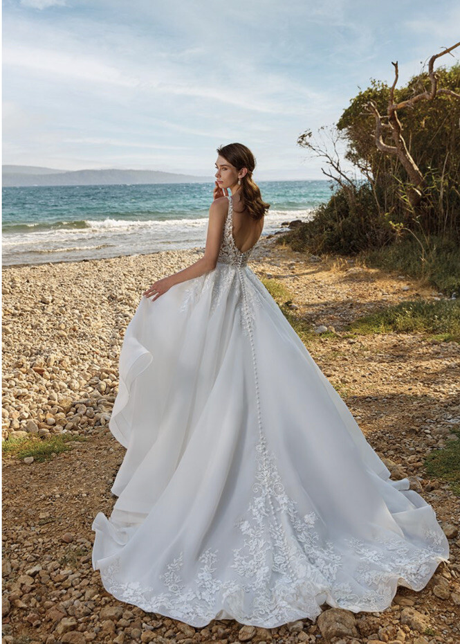 Dream Wedding Dress Ivana | DR2256 Lace, Organza, buttons along train, pockets