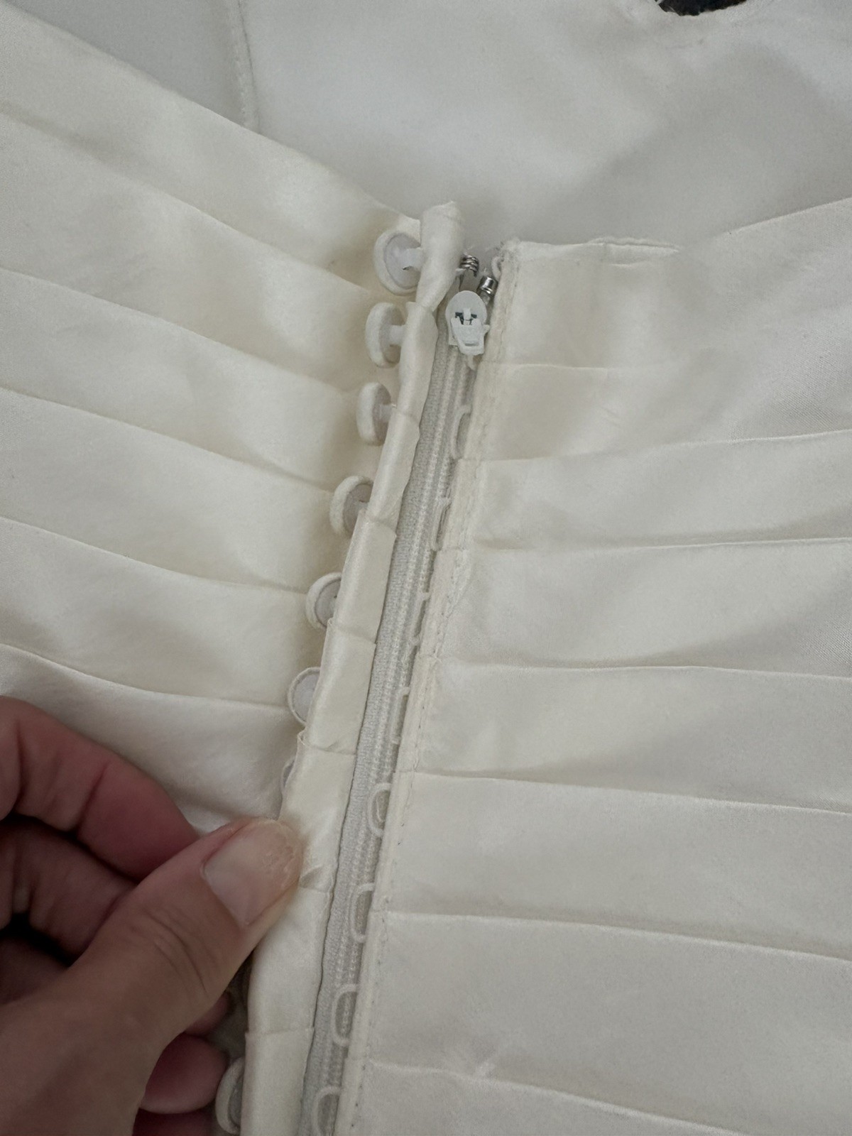 Classic Strapless Tea Length Midi Wedding Dress Gown Ivory Size 12, Has Pockets
