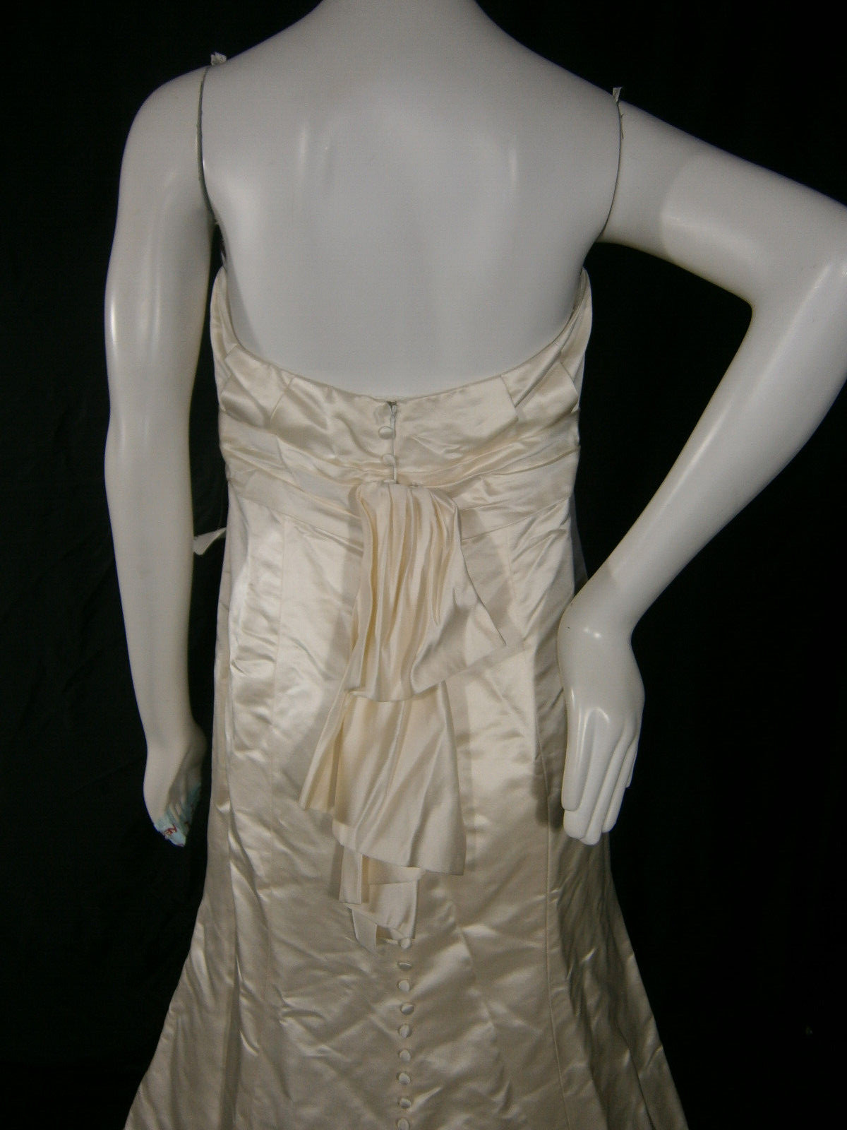 Jenny Yoo Wedding Dress 8 Ivory Silk Strapless Empire Buttons Down Back Bow NWT