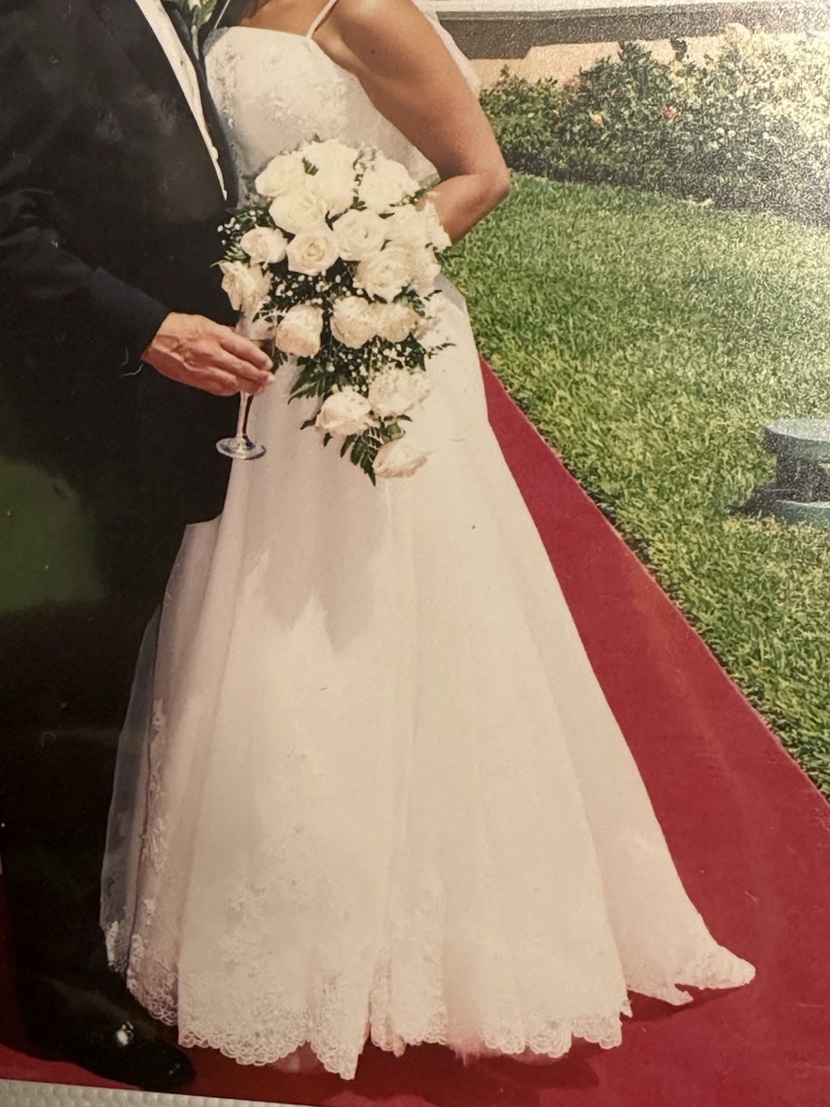 BEAUTIFUL IVORY Ashley Jordan Wedding Dress Size 10 and tiara and veil comb