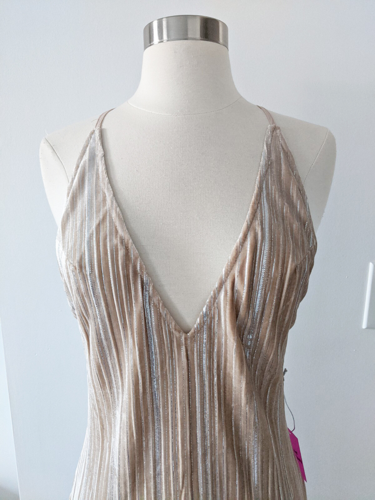 Bridal Formal Wedding Sexy Sleeveless Champagne Maxi Dress Gown Women’s MEDIUM