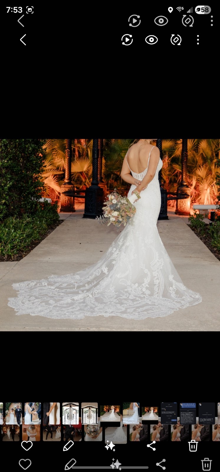 Mermaid Lace And Glitter Wedding Dress