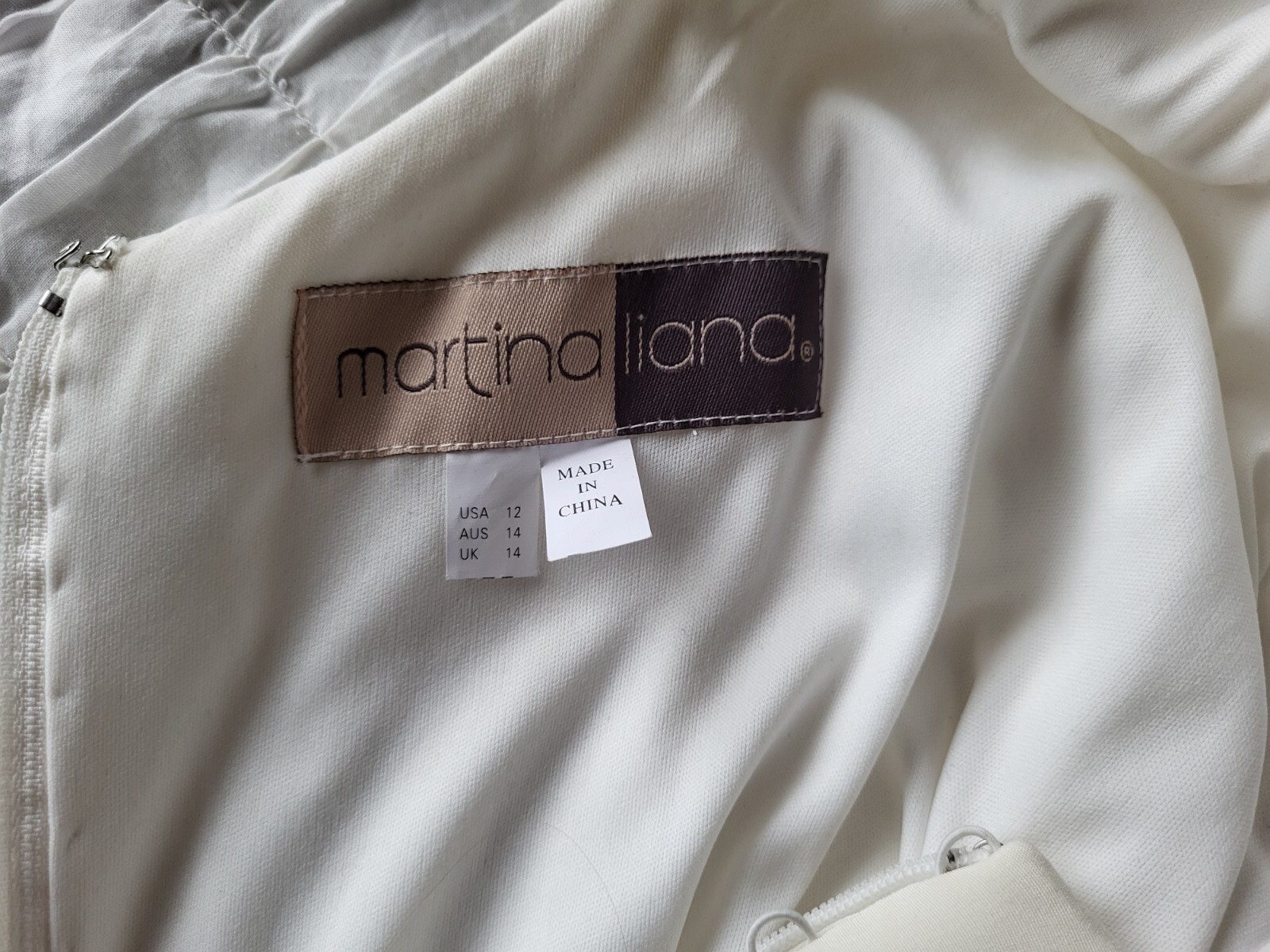 martina liana natural silk wedding dress size 12