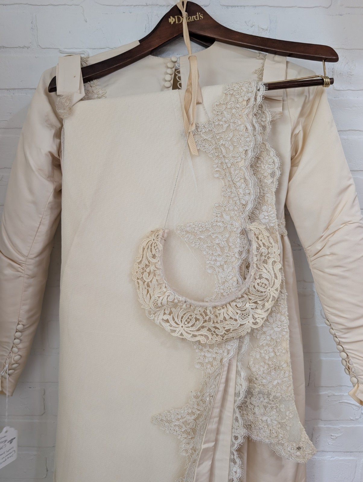 Vintage 1960’s Beige Empire Waist Wedding Dress – Petite