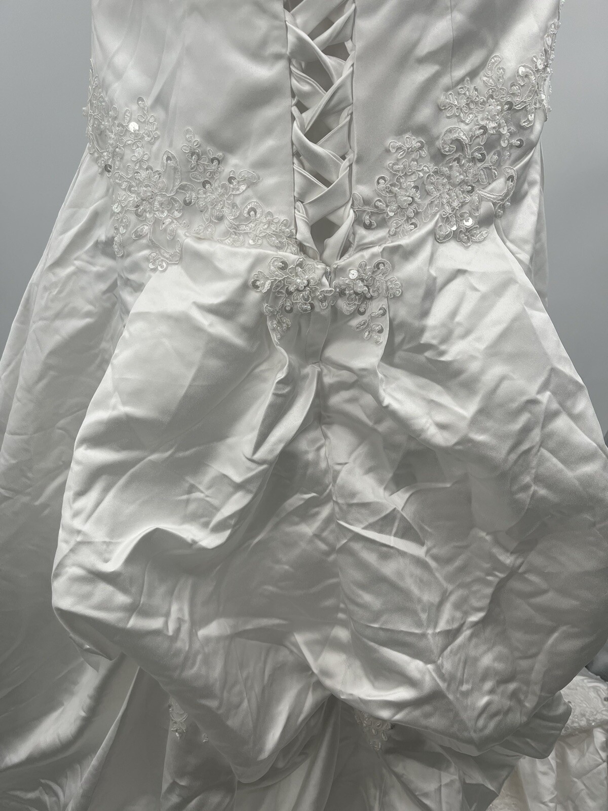 Women’s Beaded Sleeveless Corset Back White Wedding Bridal Dress Custom Size