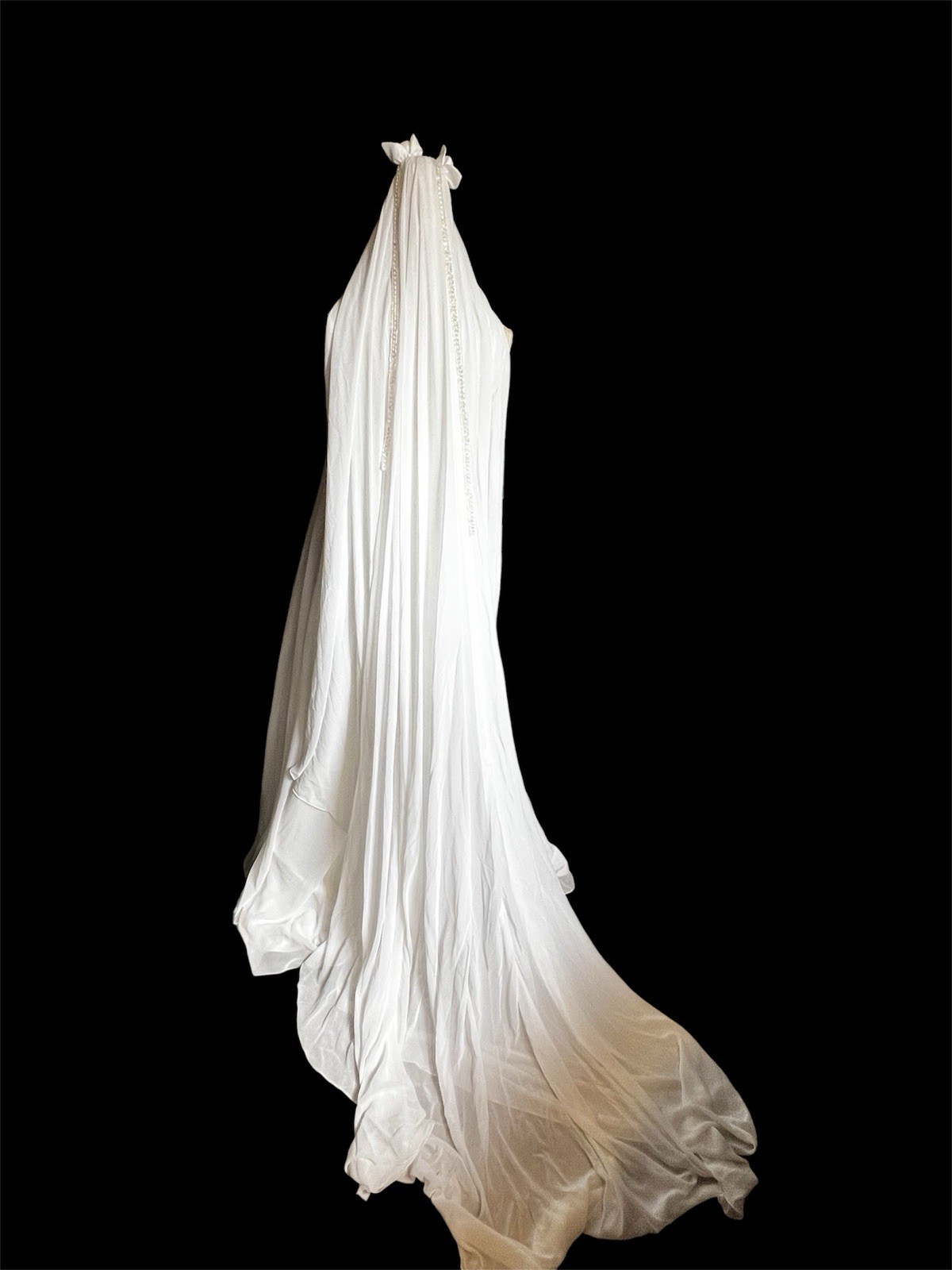 Mary’s PC white Beaded Bridal Wedding Dress with long head dress size S