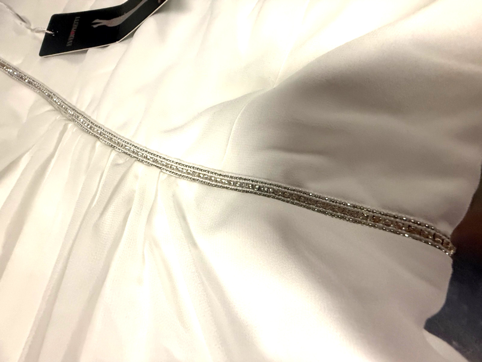 Ever-Pretty Womens Elegant Lace Neck Simple Wedding Dress Rhinestone White, NWT