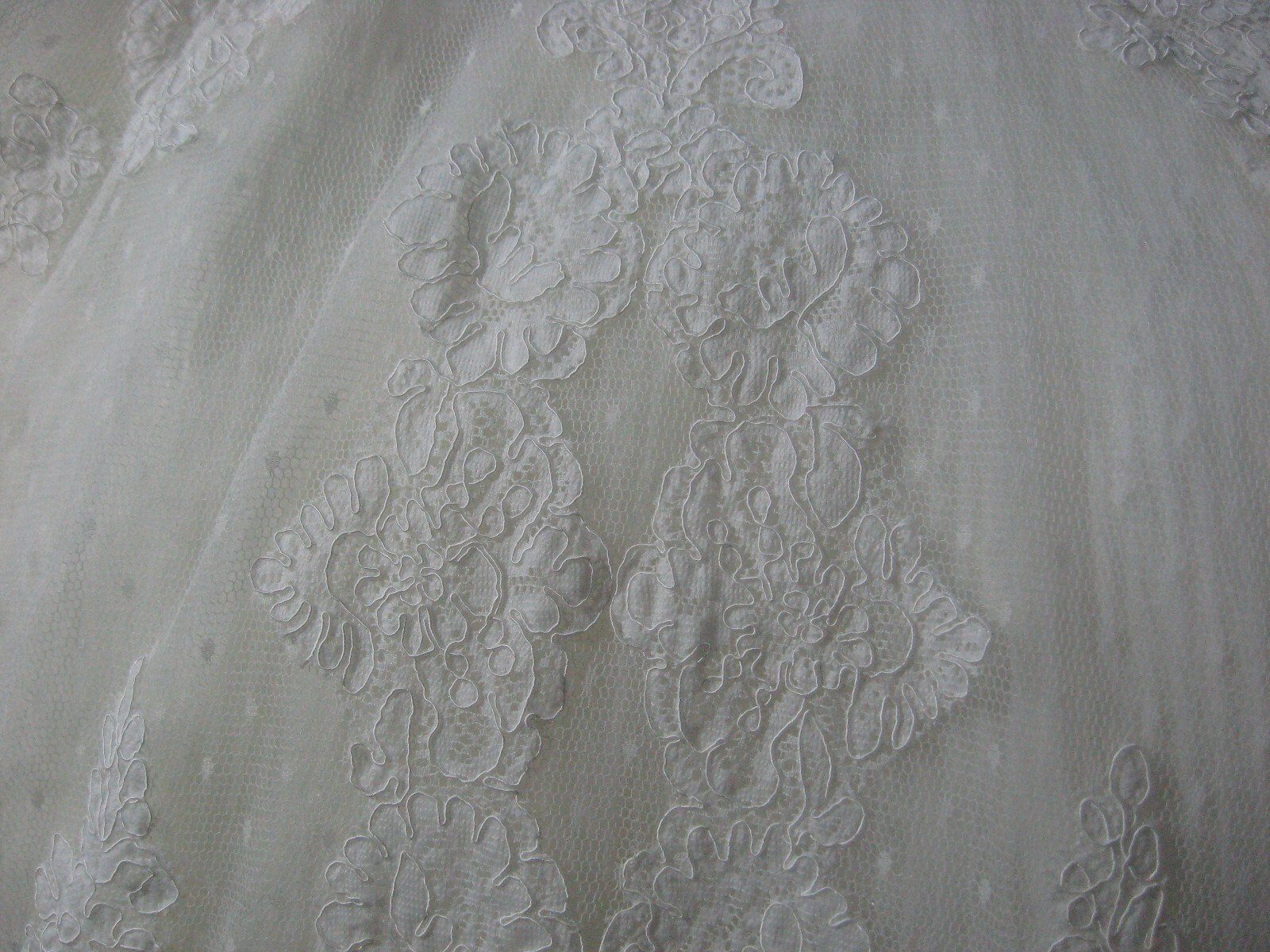 La Sposa Wedding Dress Ball Gown 12 Ivory French Lace Strapless Train
