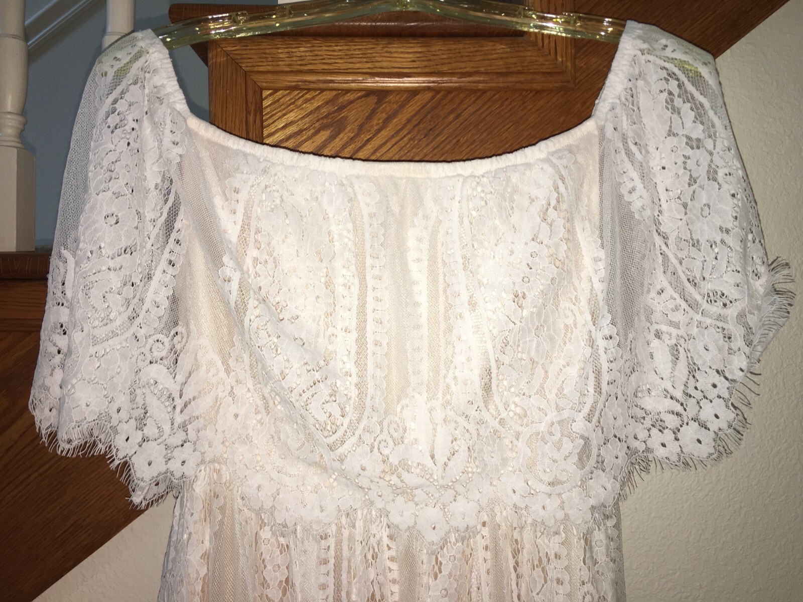 WOMENS NEW CAROLINE BALTIC BORN LACE DRESS Maxi IVORY SHOWER Long WEDDING SIZE M