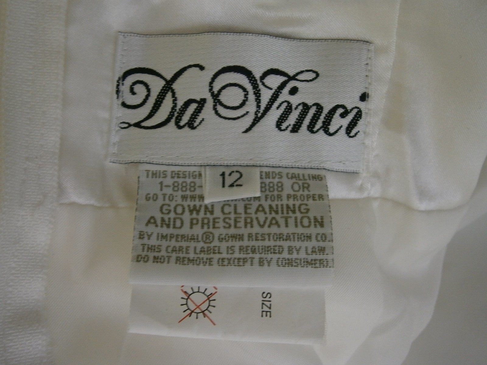 DaVinci Wedding Dress 10-12 Off-White Tulle Ball Gown Bling Belt Illusion Modern
