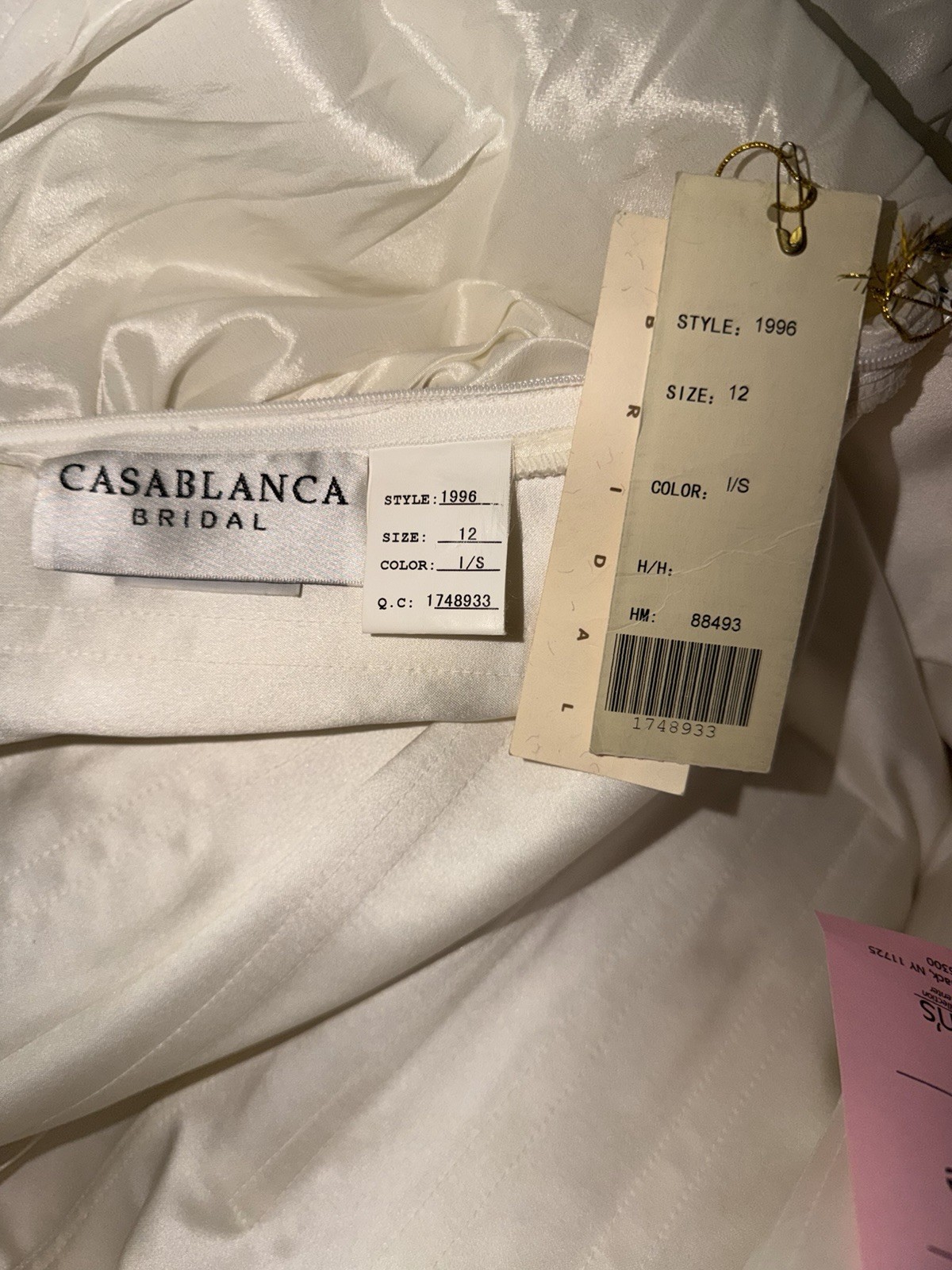 Size 12 CASABLANCA BRIDAL 1996 Ivory/Silver BNWTS