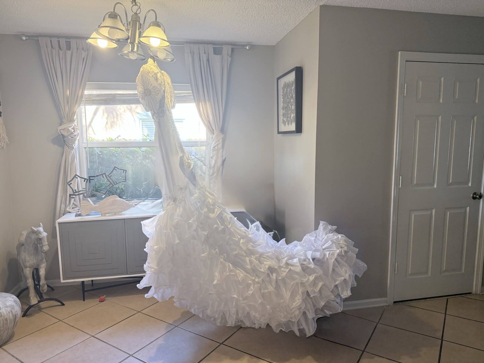 Vintage San Martin Original Beaded Lace High Neck Mermaid 80’s wedding dress