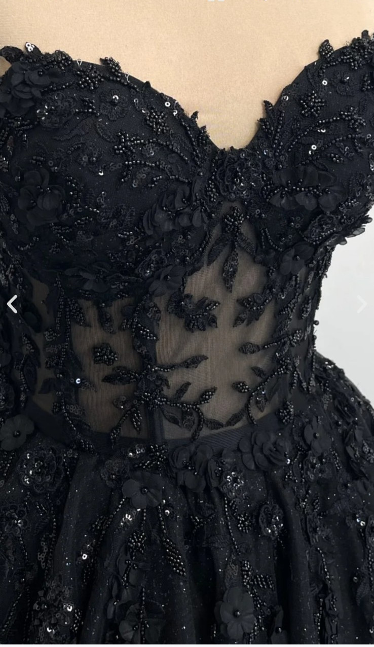 Black wedding dress custom made