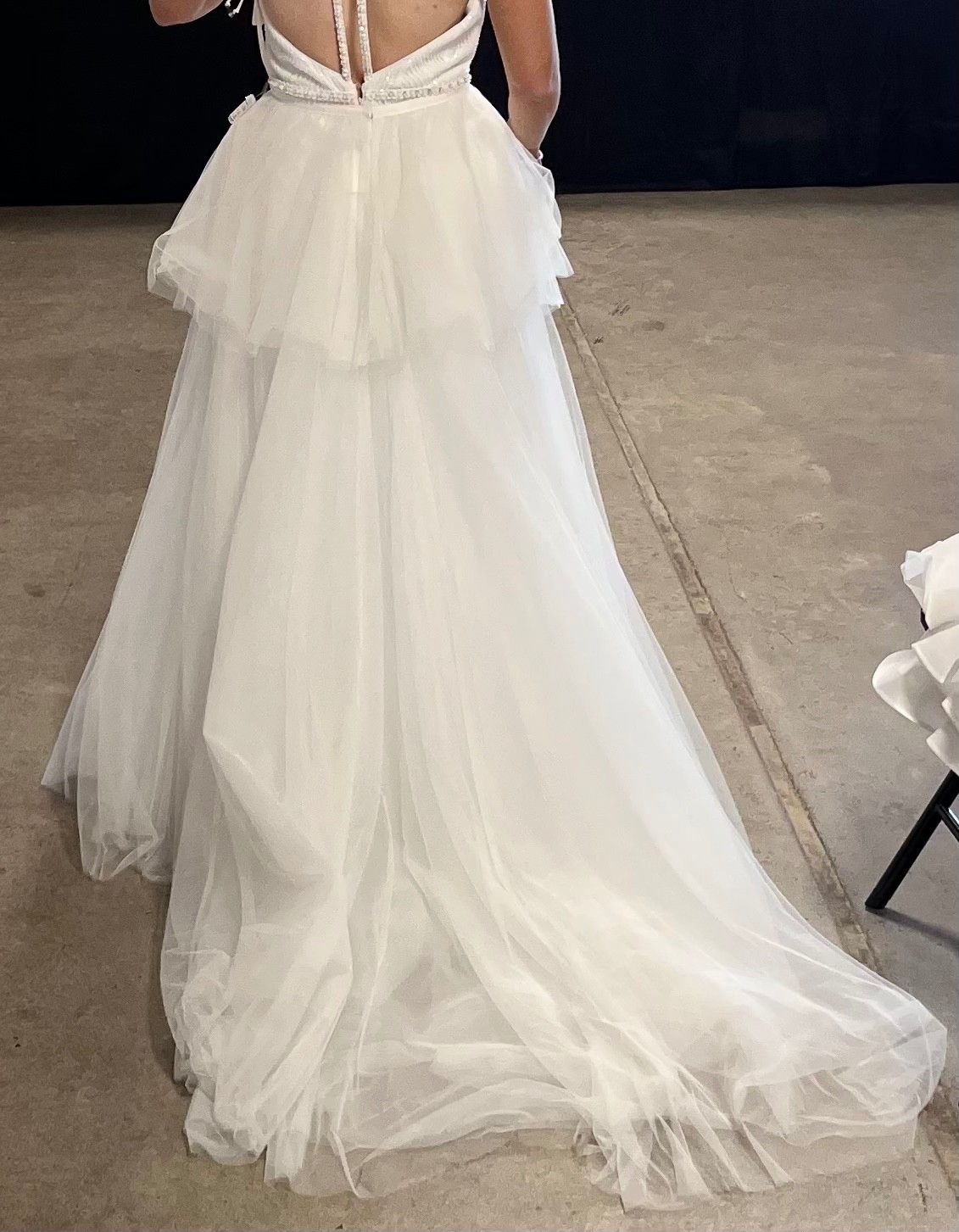 Willowby Watters Wedding Dress Separate Tulle Overskirt with Train Size 10