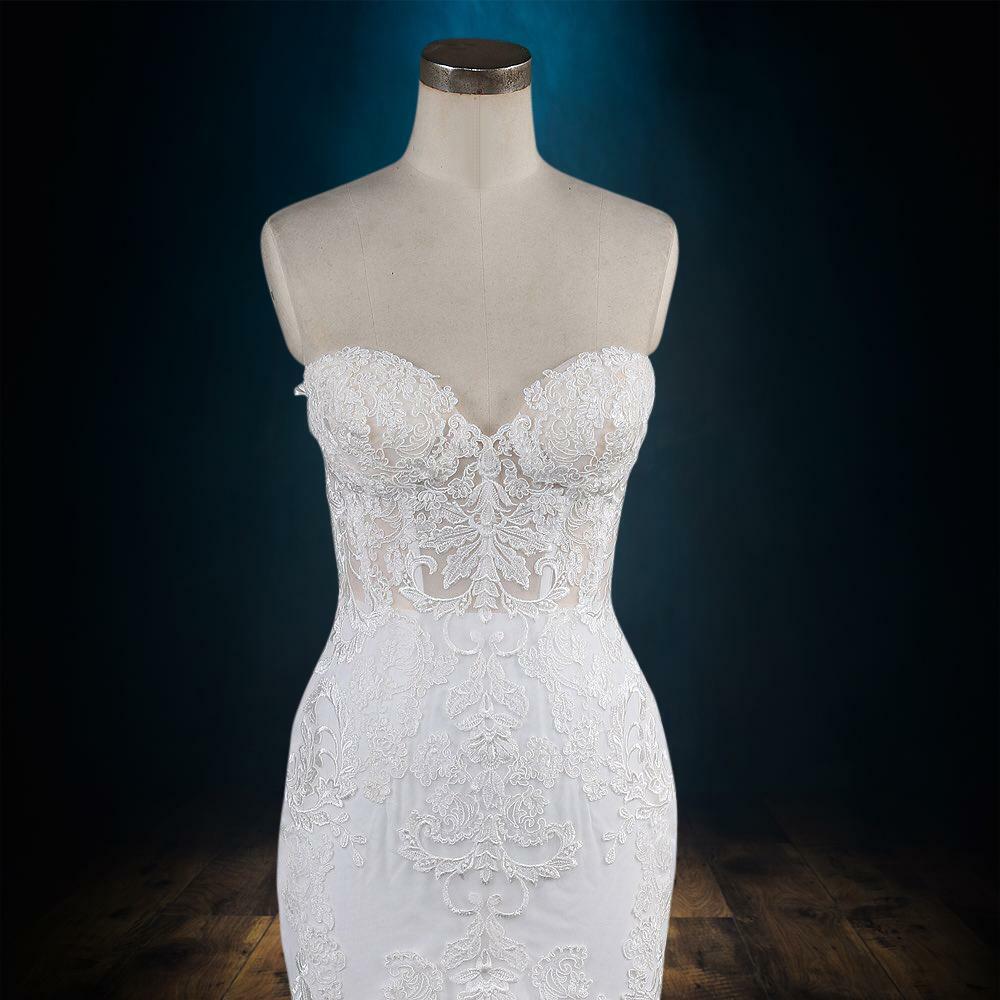 Lace Corset Mermaid Wedding Dress with Sweetheart Neckline