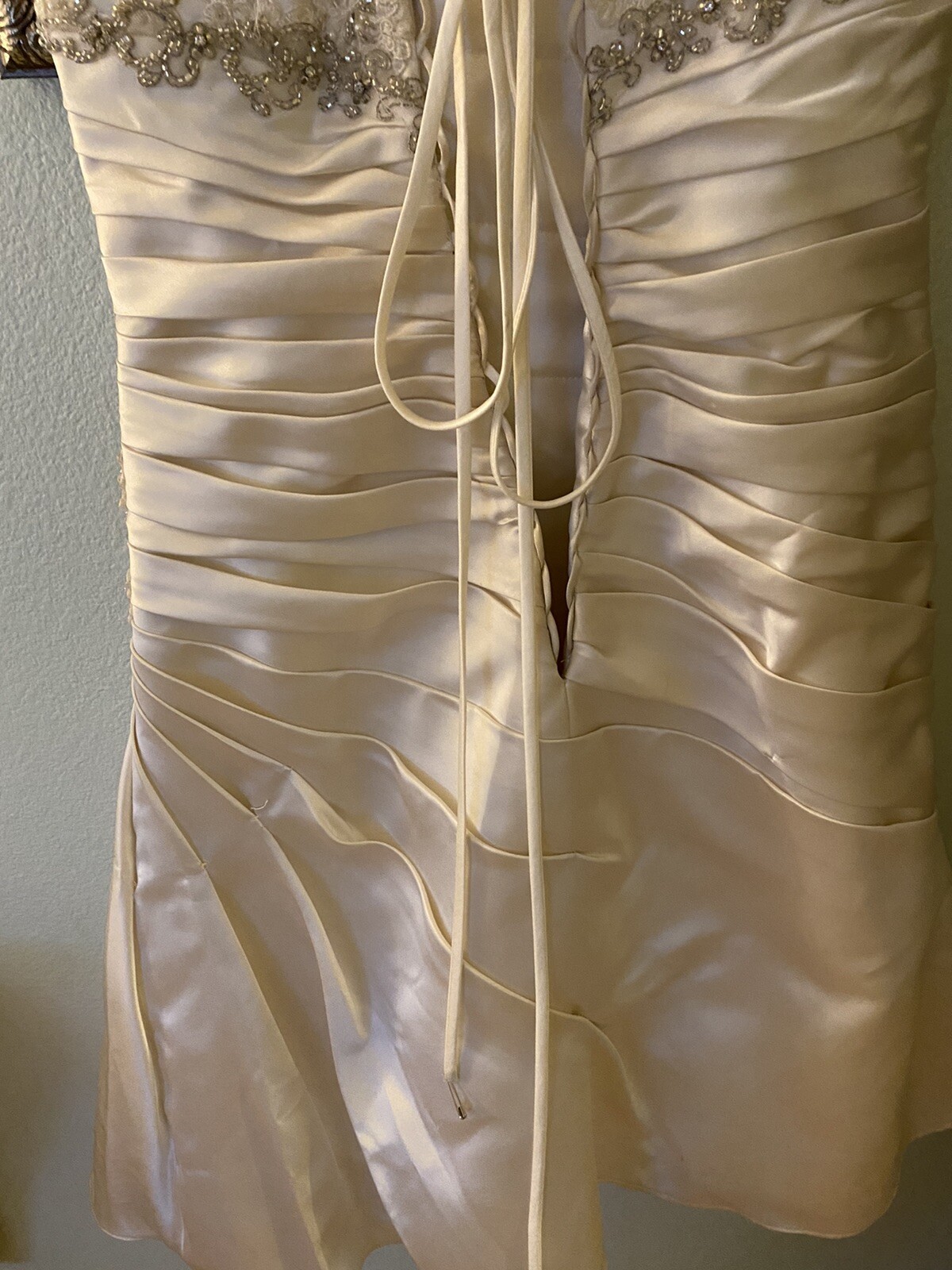  Maggie Sottero Couture, 10, ivory satin, crystal embellished wedding dress