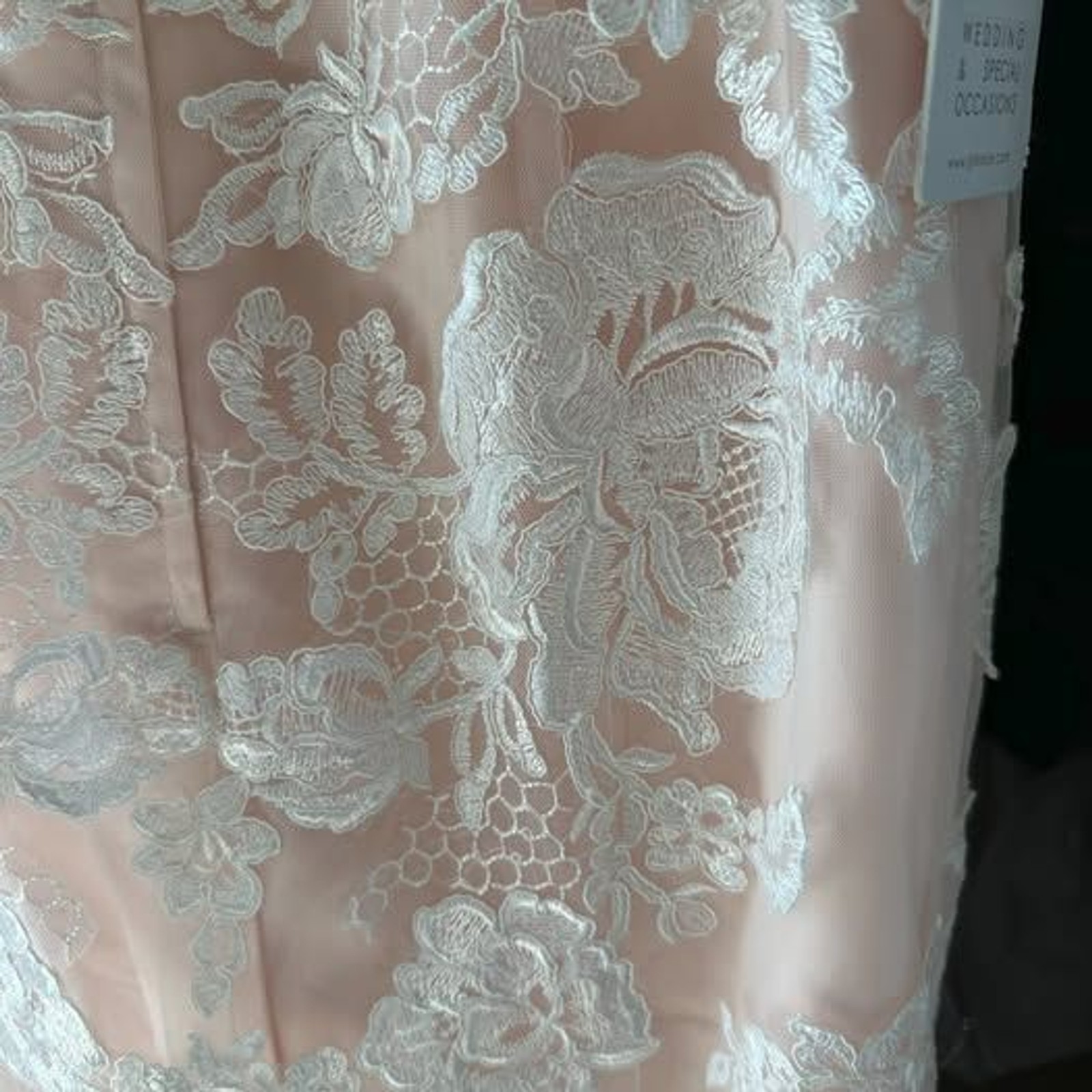 Floral White Wedding Dress with Pink Underlayer