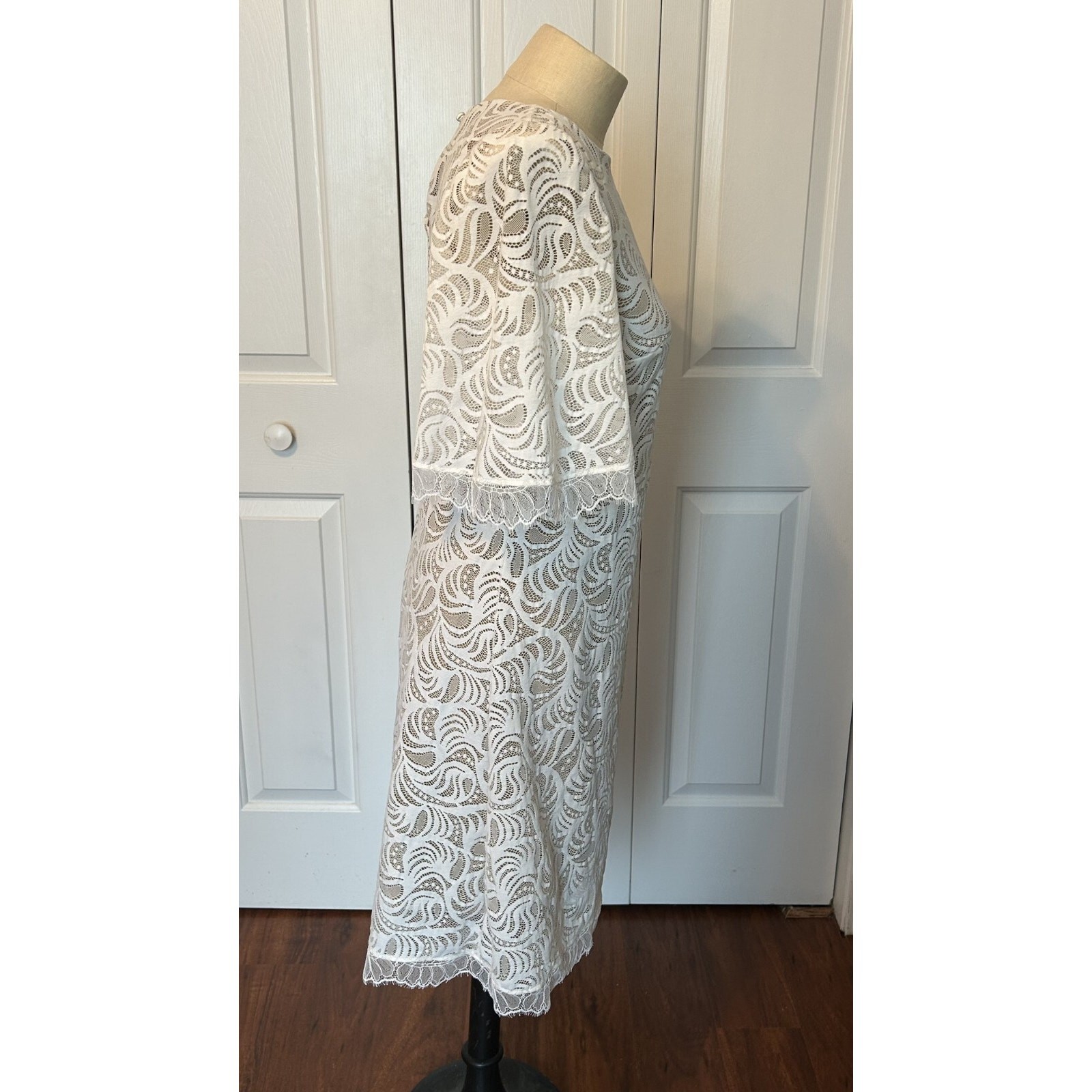 Grace Loves Lace Midi Dress Womens Small White Beige Lined Wedding Australia