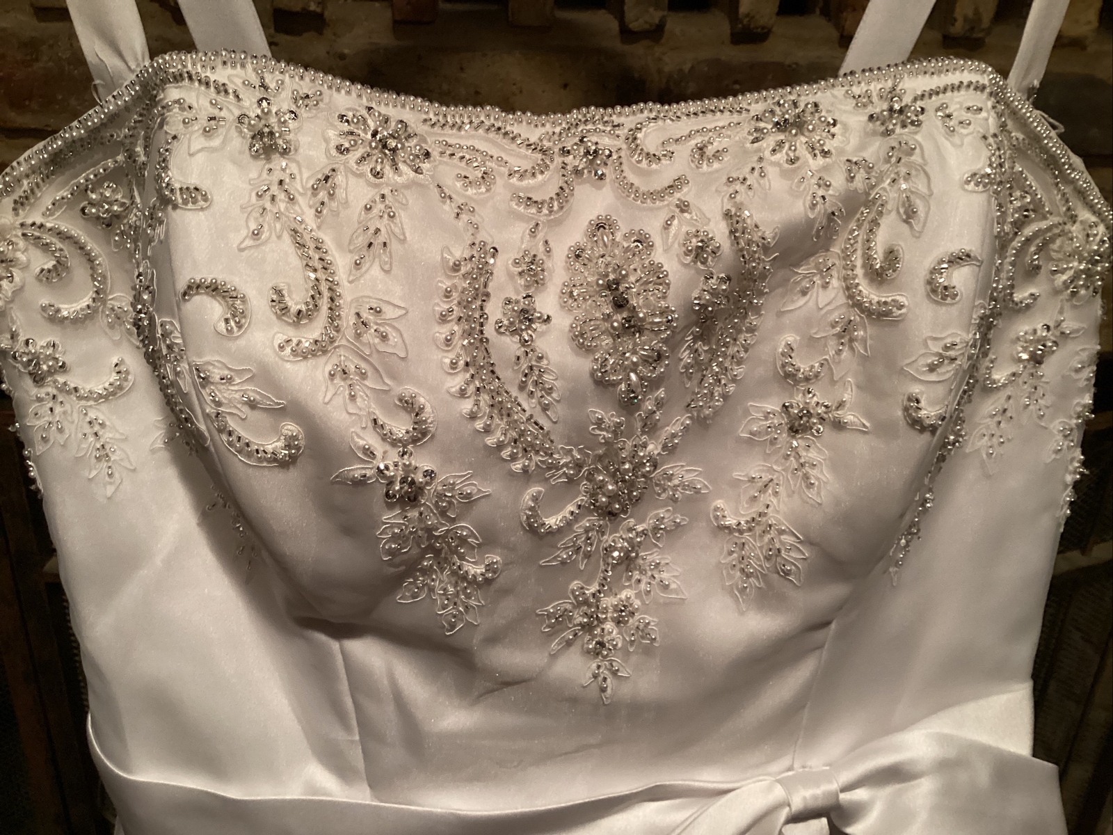 Stunning Ivory Wedding Dress Plus 22W~Beaded/Strapless/Pearls~Venus