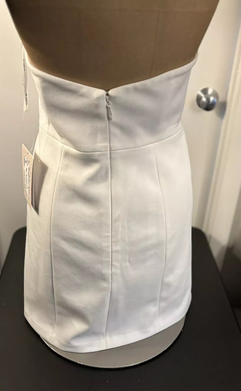 By Watters Strapless Mini Dress Size 2 White with Inner Boning