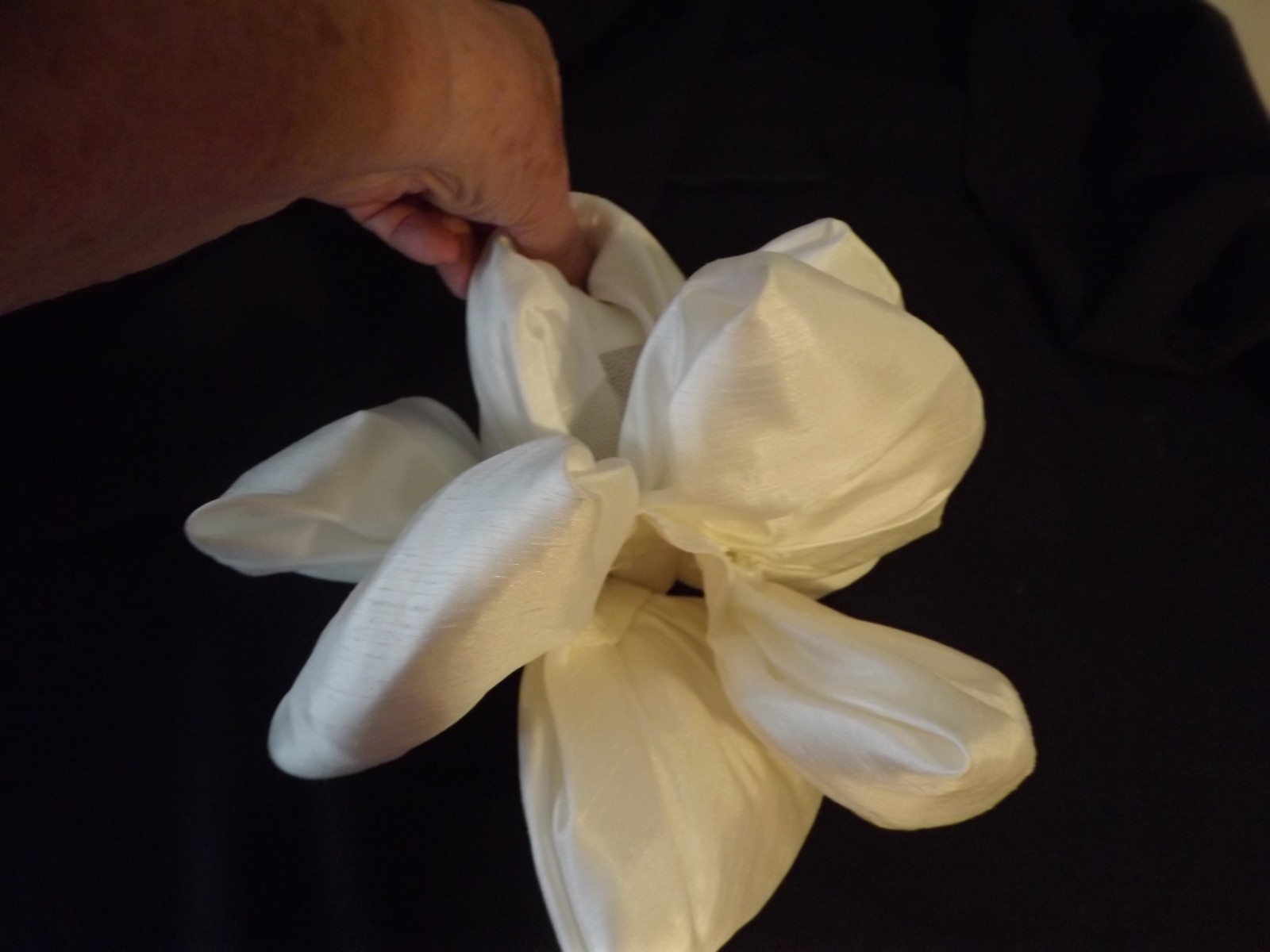 WHITE SATIN BRIDAL BOW FOR WEDDING DRESS / FLOWER GIRL puffy layered