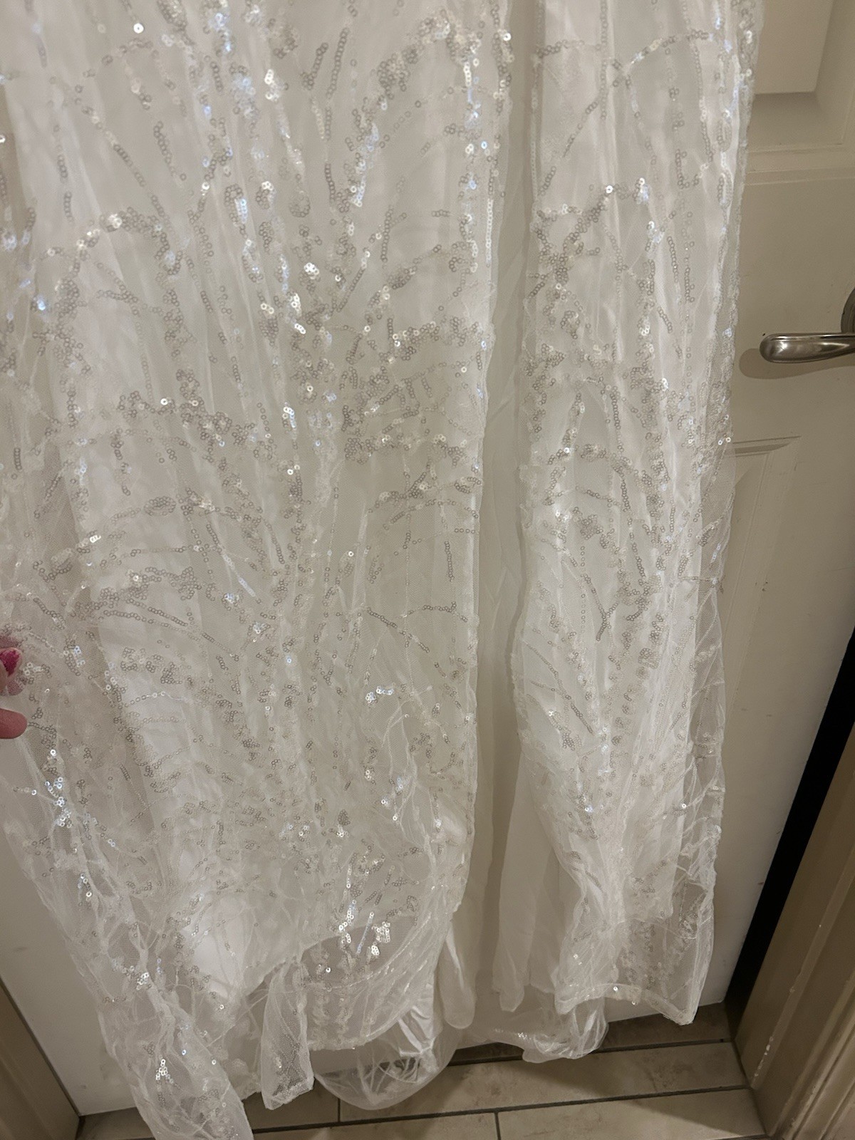 Wear Your Love White Sequin Sheath Dress Sleeveless Sweetheart Neck Full-Length