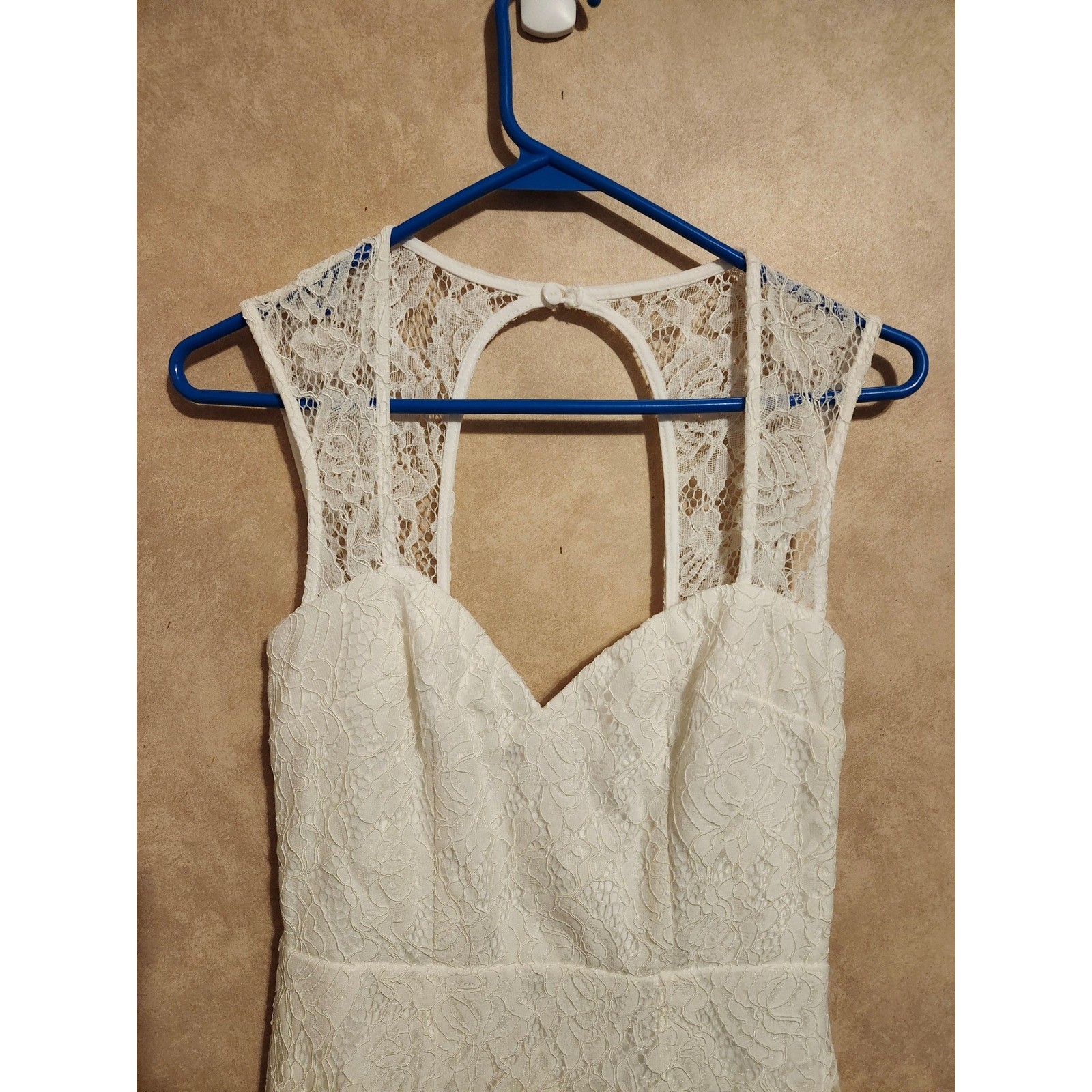 Lulus White Lace Maxi Dress Sweetheart Keyhole Back Mermaid Bridal Gown White