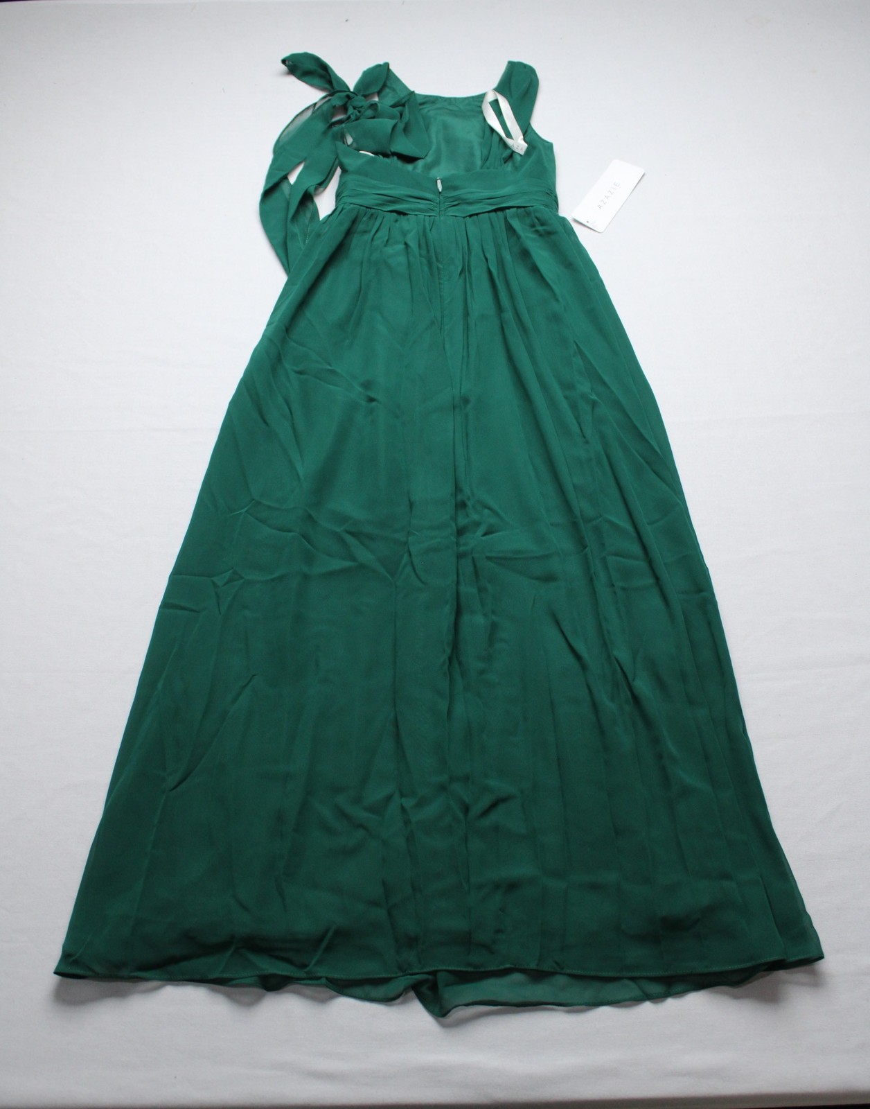 Azazie Junior Girl’s Jaylah A-Line Ruched Chiffon Dress AP2 Emerald Size: J8