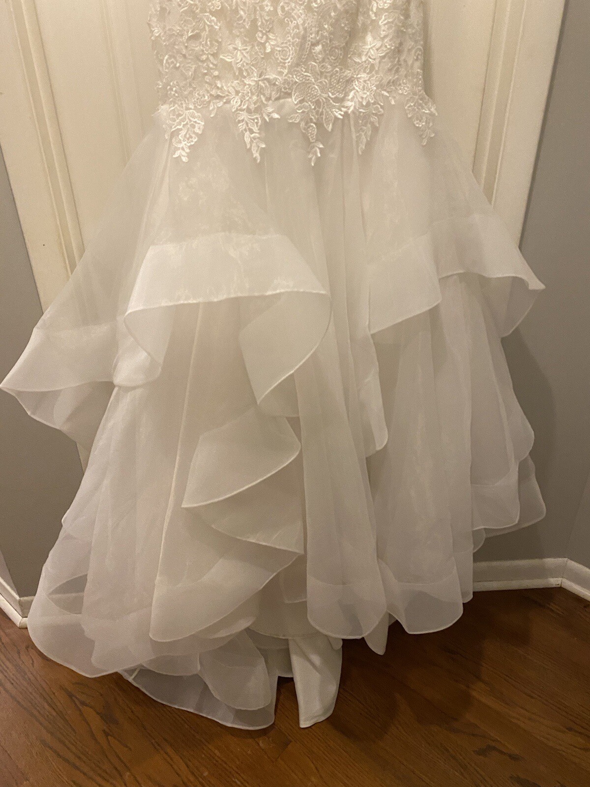 NWT Lace Mermaid Gown w/ Organza Skirt Open Back Gorgeous! USA $2,900 Bridal 12