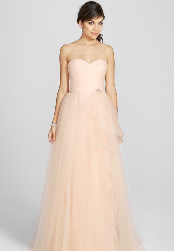Nouvelle Amsale Gwynn Embellished Strapless Dress Tulle Gown Sz 6