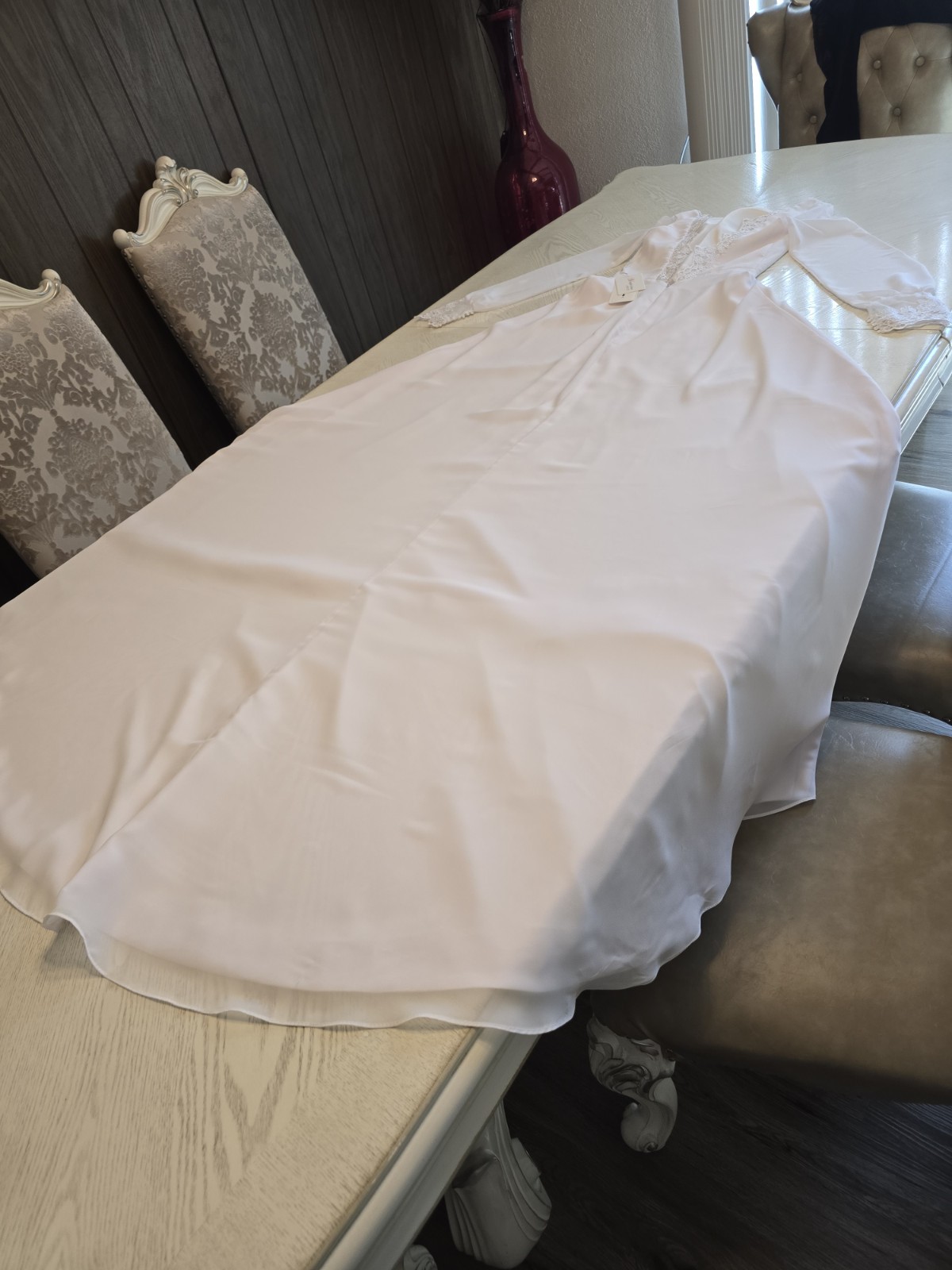 Bridal Dress Wedding Brand Is Mingdas Dress White**Size Measurements In Photos**