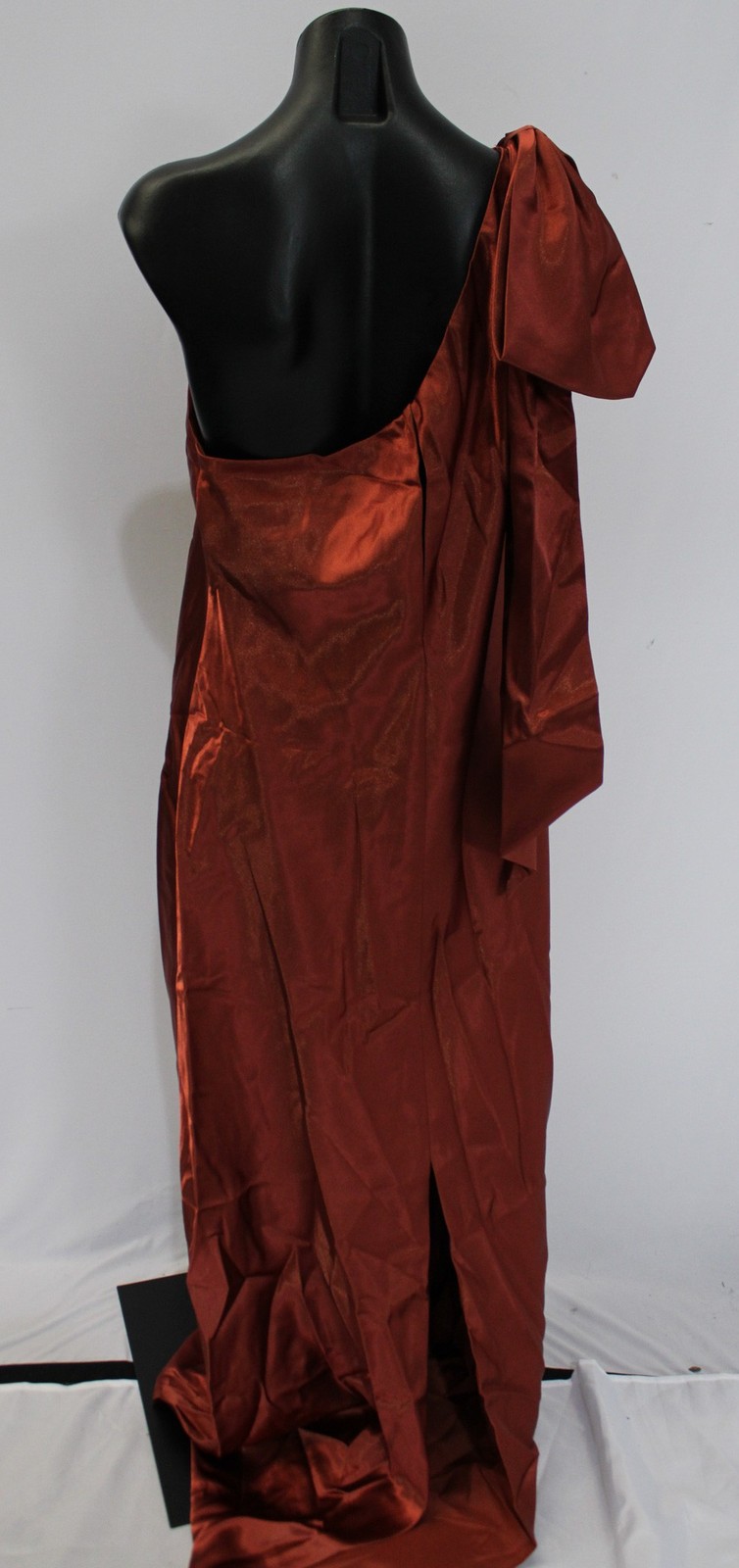 Azazie Women’s Capri Mermaid One Shoulder Satin Dress AP2 Terracotta Size: A16