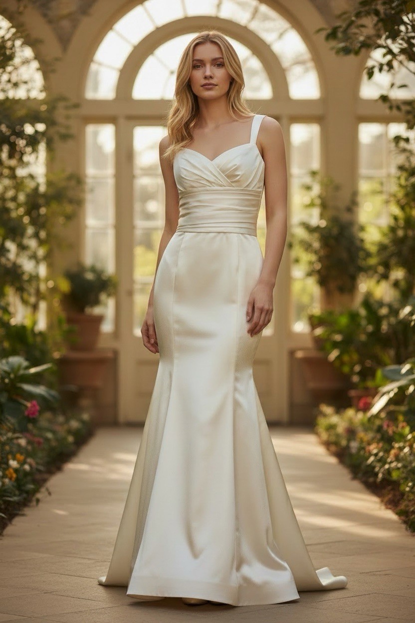 Amsale Back Bow Sleeveless Wedding Gown In Cream Off White Size 8