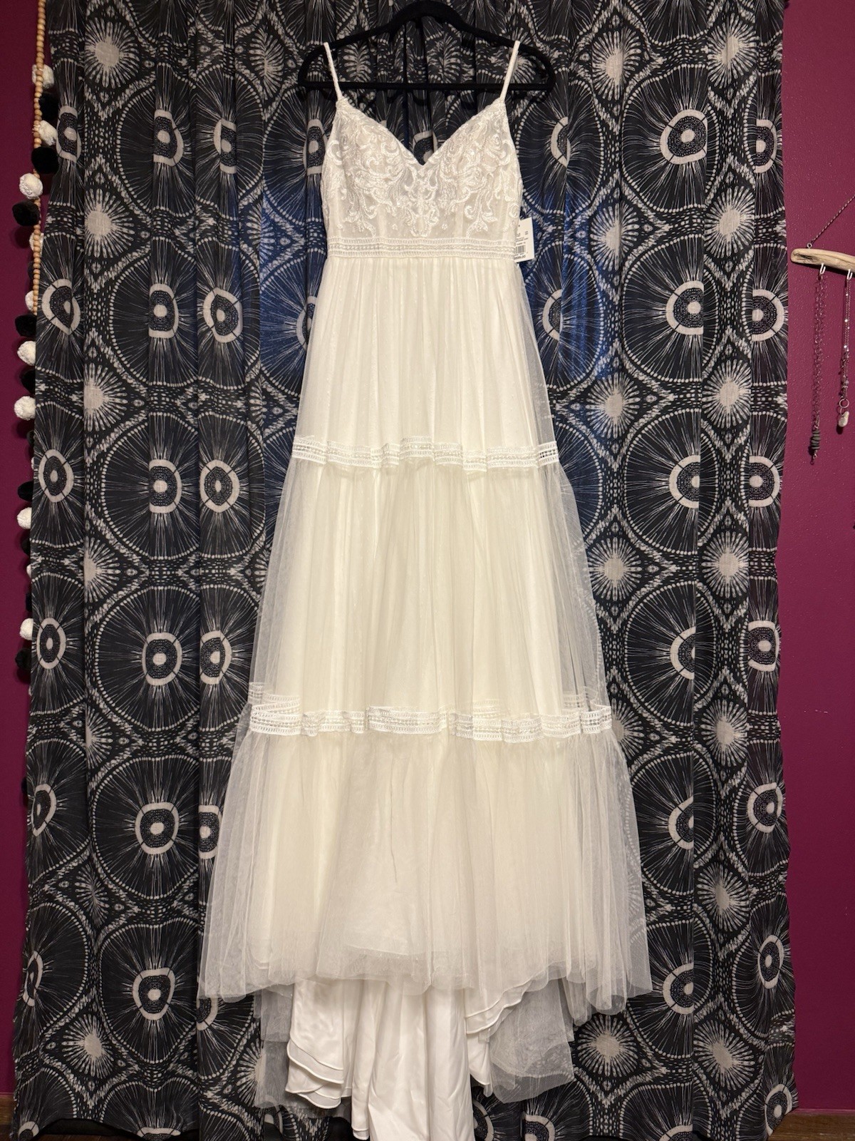 Melissa Sweet Boho Flowy Ivory Lace Wedding Dress 4