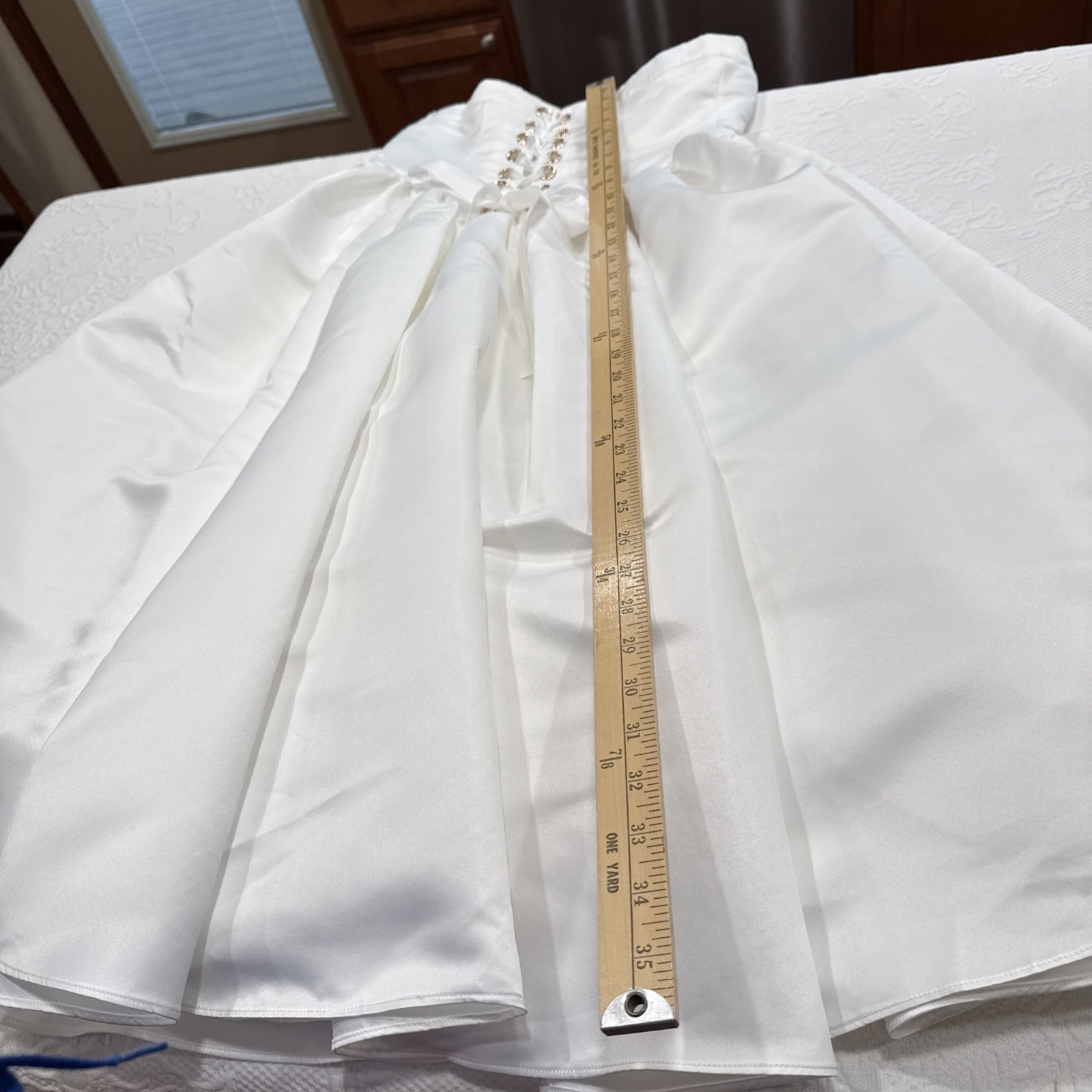 BHLDN White Satin Midi Dress Size Small Bridal Wedding Fit & Flare Spaghetti St